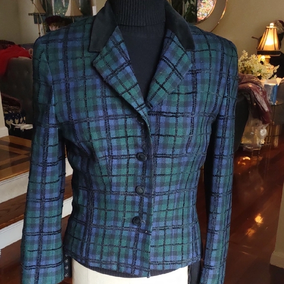 Pendleton Jackets & Blazers - Pendleton Tartan Blazer - Black, Green, and Blue